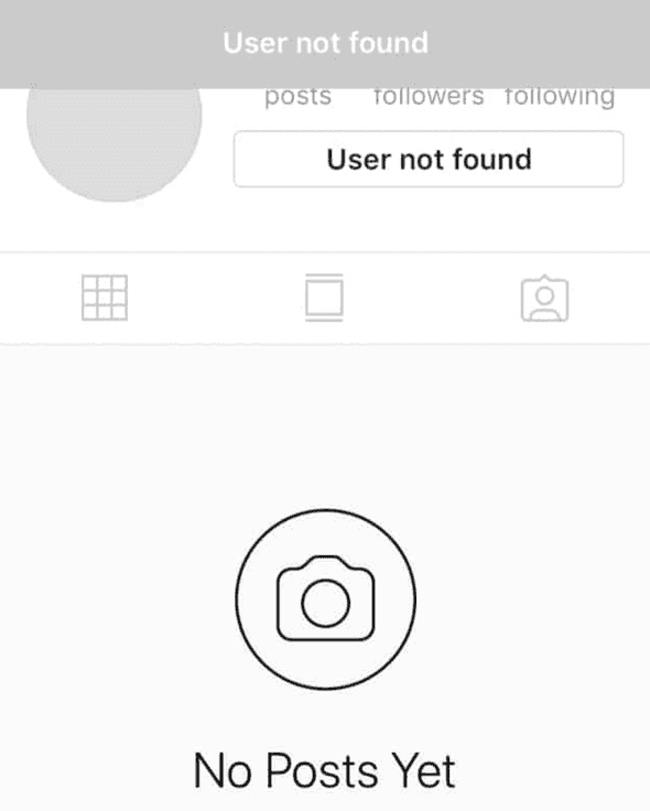 Instagram user not found