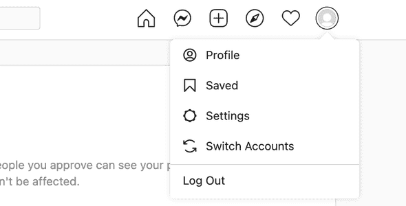 Instagram open settings tab