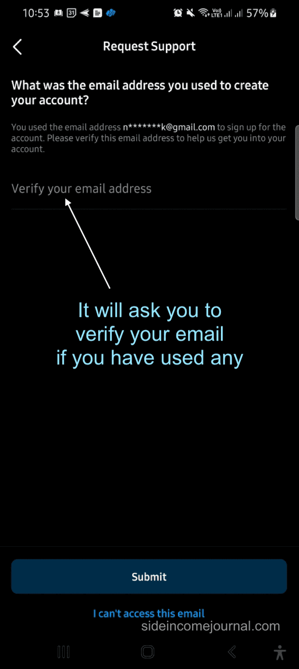 Instagram email verify