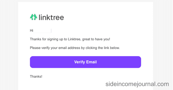 linktree verify email