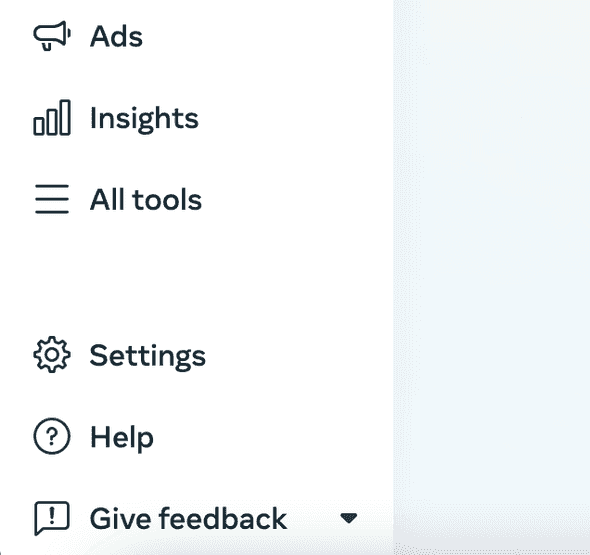 Facebook business bottom left corner help button