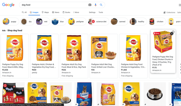 google dog food