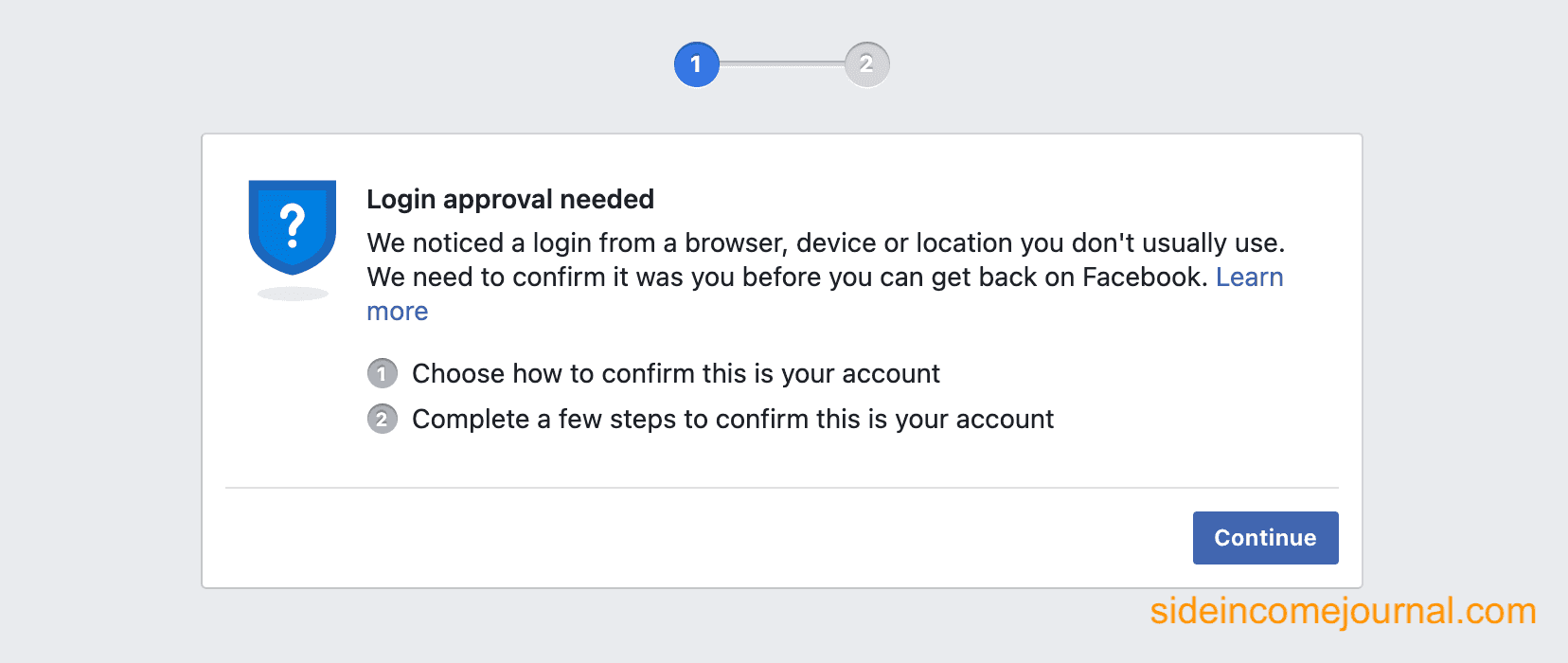 How To Fix Login Approval Needed Facebook Problem Side Income Journal How To Fix Login Approval Needed Facebook Problem Side Income Journal