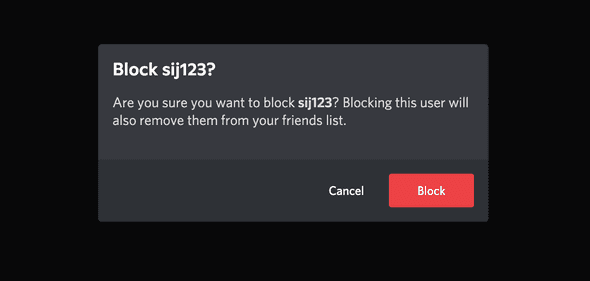 Block asking popup